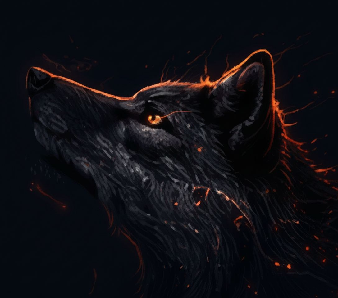 Wolf profile illustration
